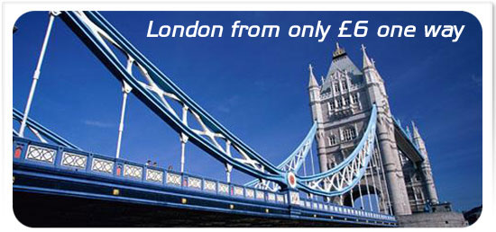 London from £6 one way